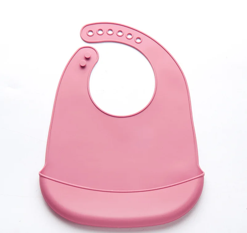 Rounded Baby Silicone Bib - Solid