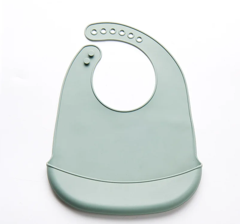 Rounded Baby Silicone Bib - Solid