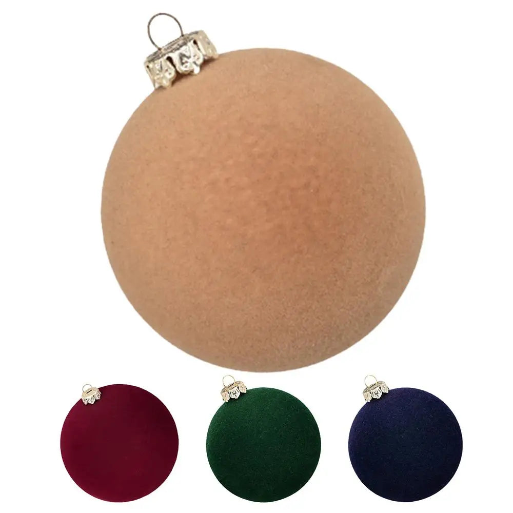 Velvet Christmas Ornament Balls - Set of 12