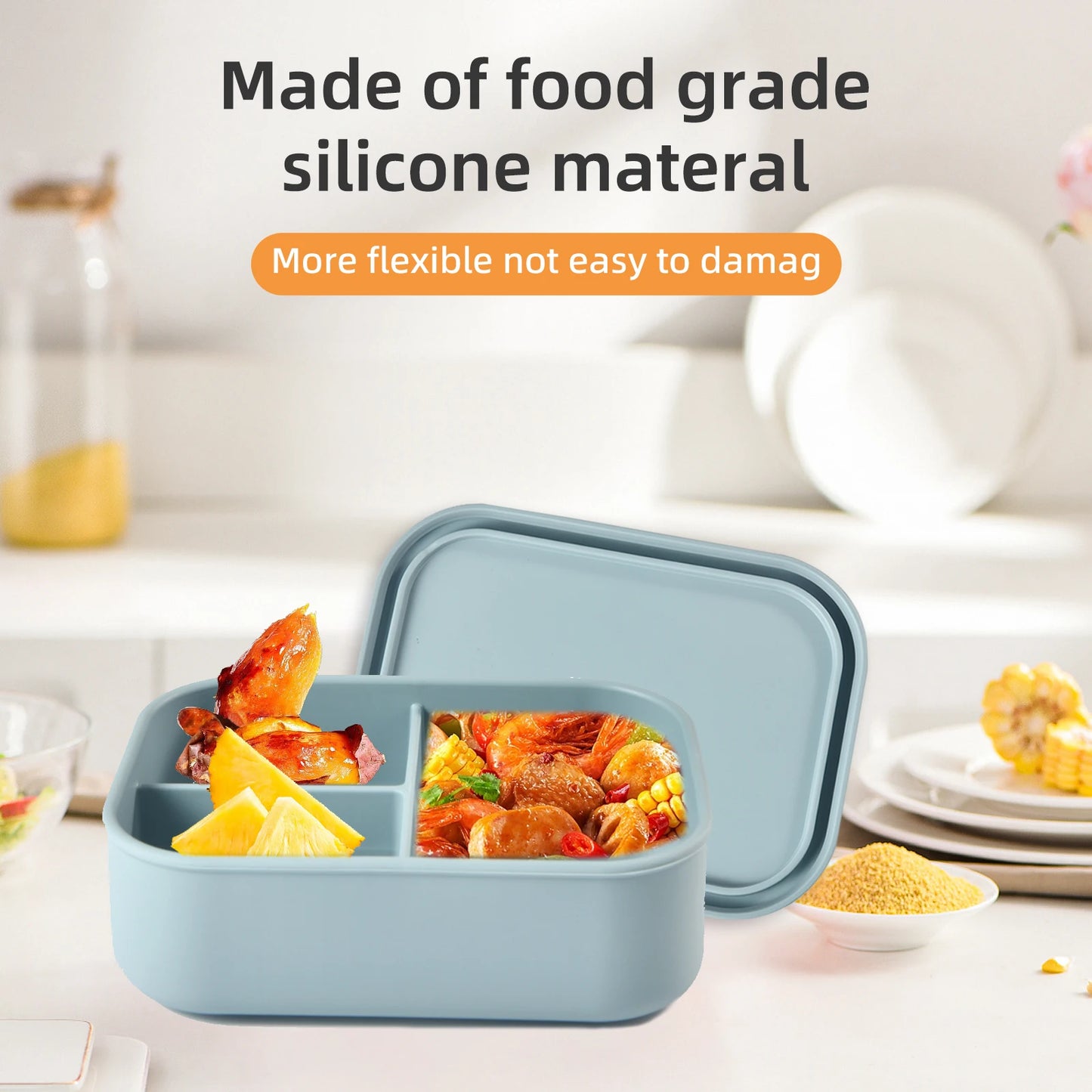 3 in 1 Silicone Lunch Bento Box