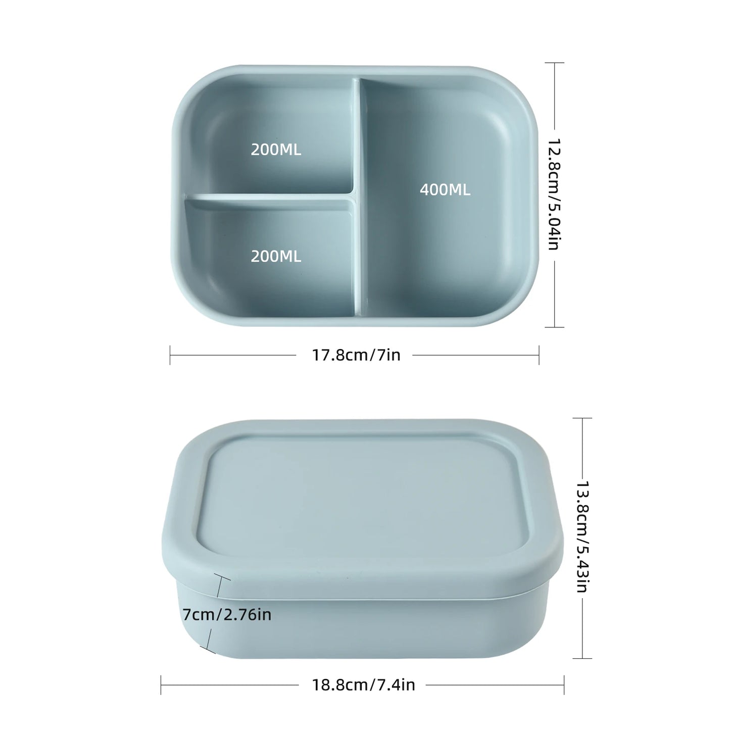 3 in 1 Silicone Lunch Bento Box