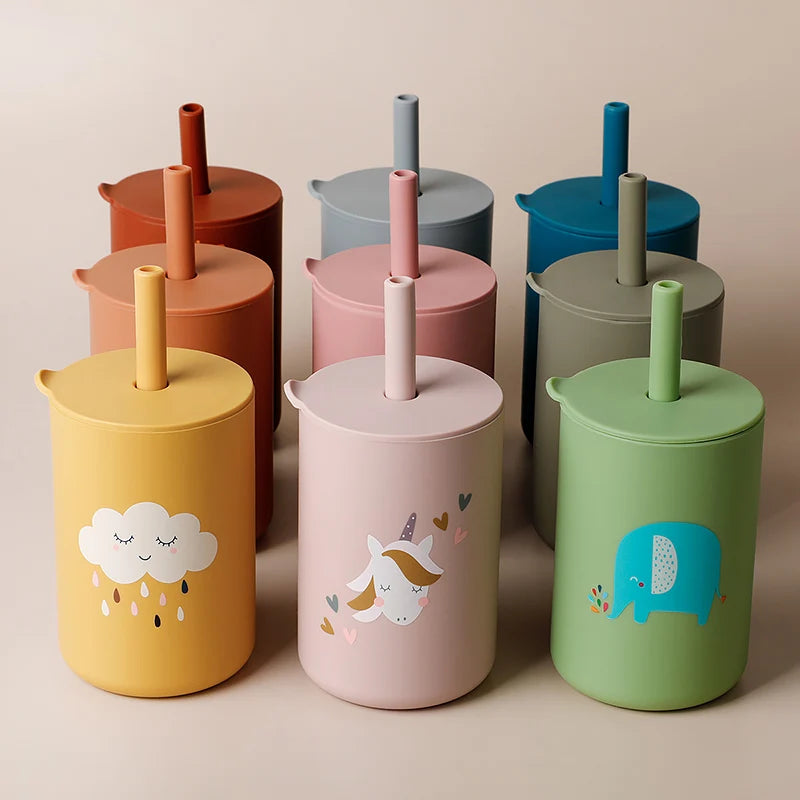 Silicone Cartoon Straw Cup