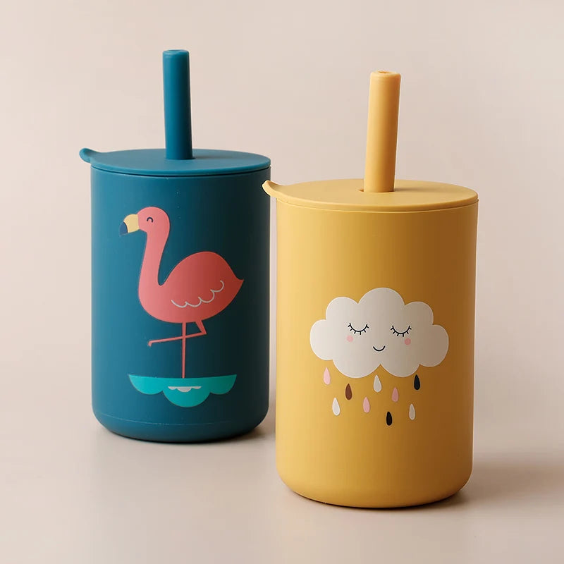 Silicone Cartoon Straw Cup