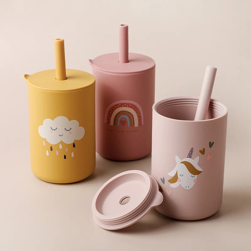 Silicone Cartoon Straw Cup