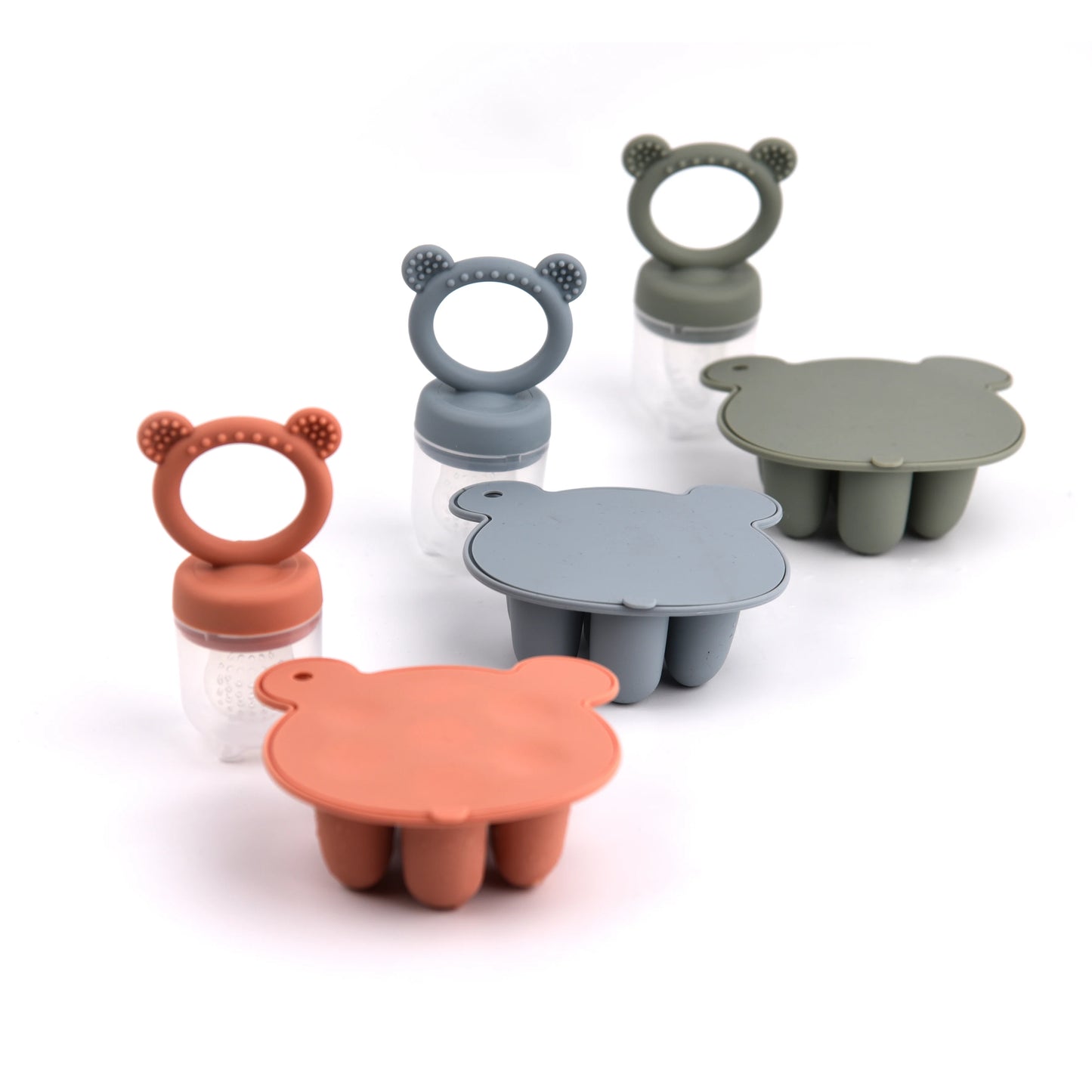 Bear-Shaped Fresh Fruit Feeder & Freezer Tray Set