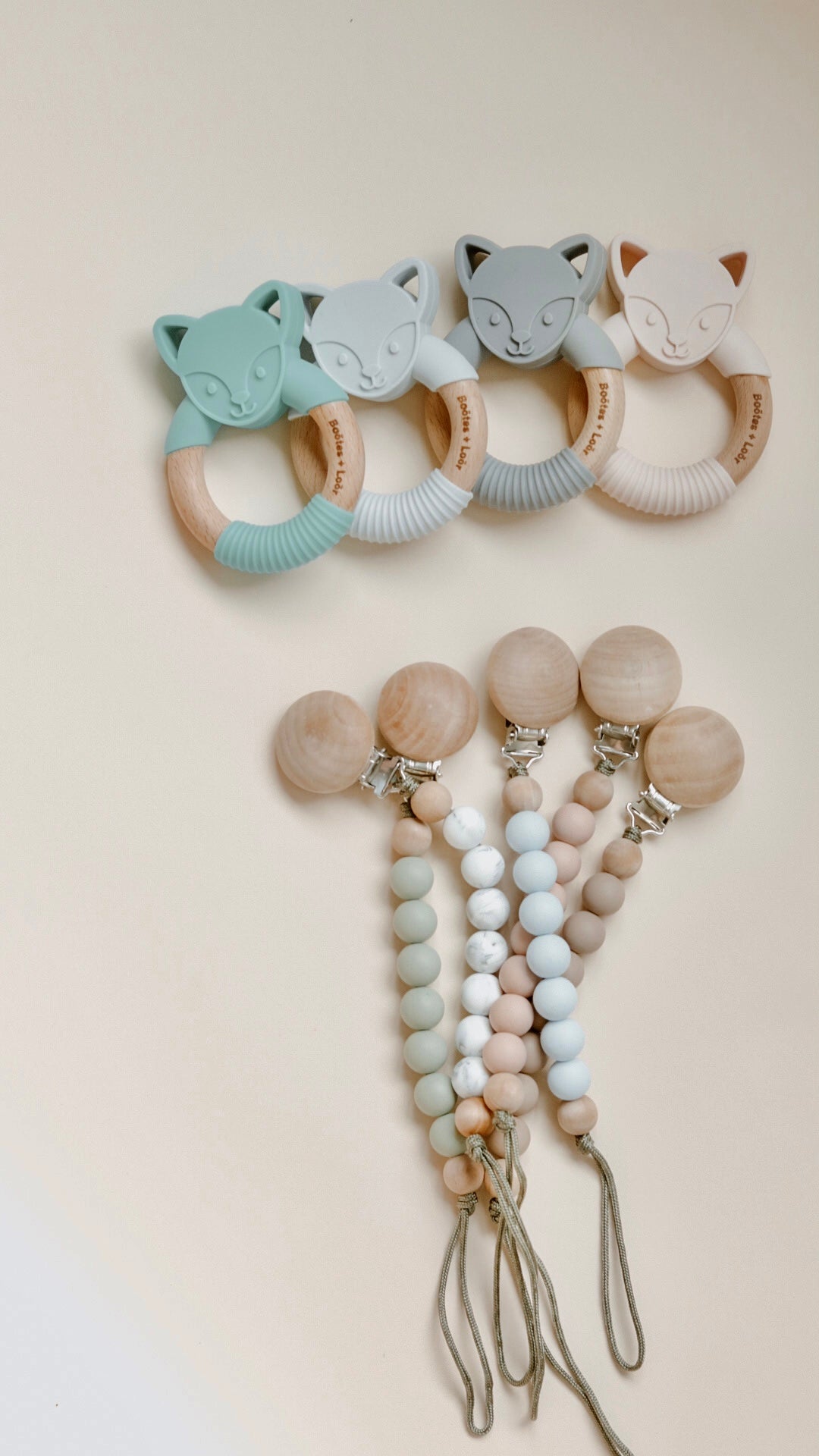 Blush| Silicone + Wood Fox Teether - Boötes and Loör